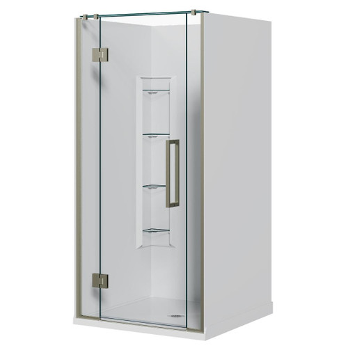Acclaim Acrylic Shower 3 Sided 1000mm Corner Mould Brushed Nickel