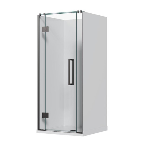 Aston Hinged Acrylic Shower 3 Sided 915mm Flat Wall Gunmetal