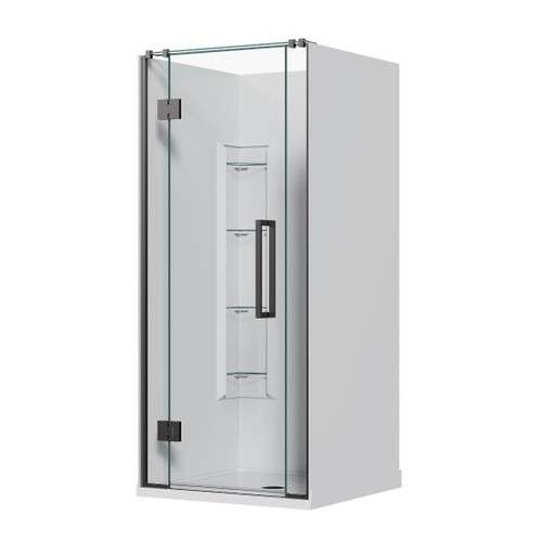 Aston Hinged Acrylic Shower 3 Sided 915mm Corner Mould Gunmetal
