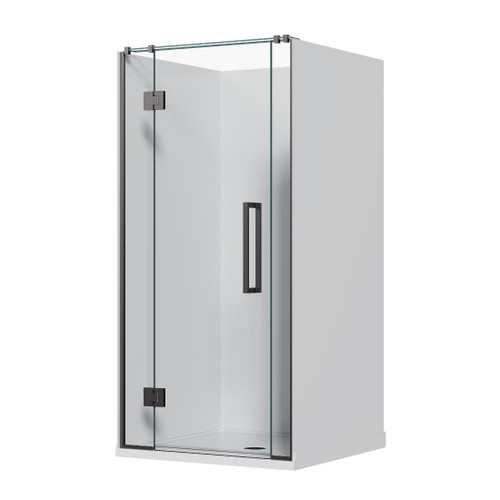 Aston Hinged Acrylic Shower 3 Sided 1000mm Flat Wall Gunmetal