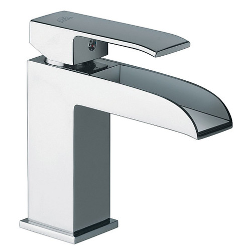 Level Waterfall Bathroom Wash Basin Mixer With 2 Stainless Steel Hoses No Pop Up Waste LES061