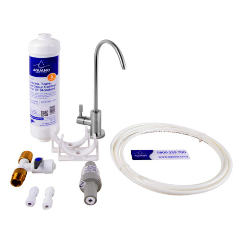 Inline Undersink Tap & Filter Kit, Brushed Stainless, 1um
