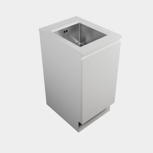 Modern Laundry Base Kit 450 1 Drawer White Kordura Top With Petite Stainless Steel Sink Melamine