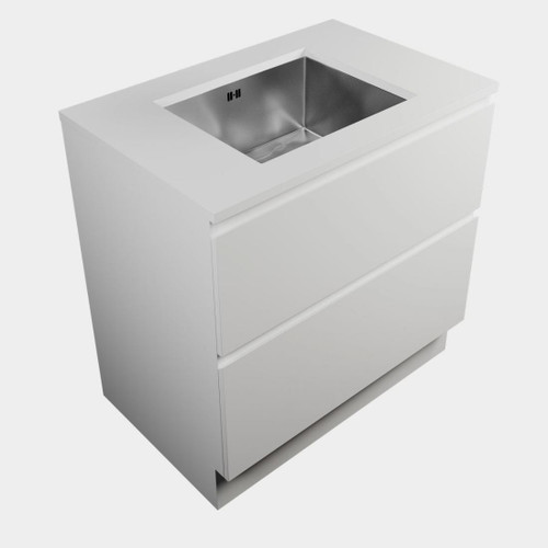 Modern Laundry Base Kit 900 2 Drawers White Kordura Top With Stainless Steel Sink Custom Colour