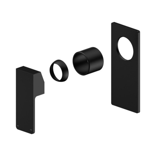 Celia Shower Mixer Rectangular Backplate Trim Kits Only Matte Black