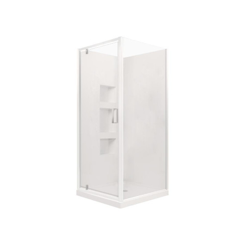 Elite Shower Square Corner 9X0.75m LH White 706746A-CRW-0