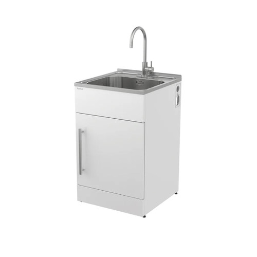 Laundry Tub Standard Door Model with Lead free Stainless Steel Gooseneck Tap Anti Drip Edge