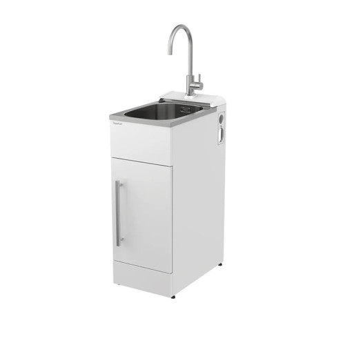 Laundry Tub Slim Door Model Console with Lead free Stainless Steel Gooseneck Tap
