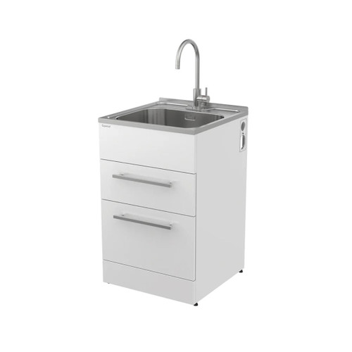 Laundry Tub Standard Drawer Model with Lead free Stainless Steel Gooseneck Tap Anti Drip Edge
