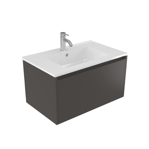 Fucina Vanity Wall 750 1 Taphole Polymarble Top 1 Drawer Bullet