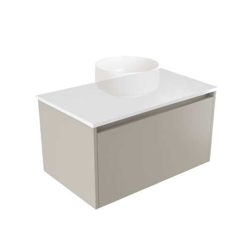 Fucina Vanity Wall 740 White E Stone Top 1 Drawer Dawn Grey