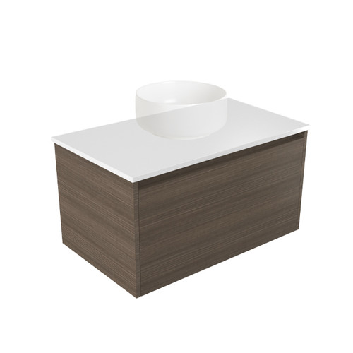 Fucina Vanity Wall 740 White E Stone Top 1 Drawer Charred Oak Organic