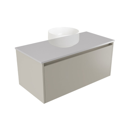 Fucina Vanity Wall 890 Moonlight E Stone Top 1 Drawer Dawn Grey