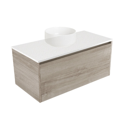 Fucina Vanity Wall 890 Motion E Stone Top 1 Drawer Ashen Walnut Timberland