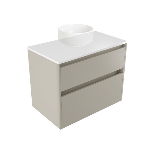 Fucina Vanity Wall 740 White E Stone Top 2 Drawer Dawn Grey