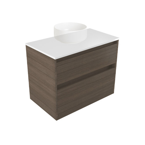 Fucina Vanity Wall 740 White E Stone Top 2 Drawer Charred Oak Organic