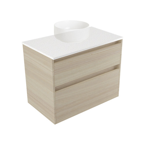 Fucina Vanity Wall 750 Motion E Stone Top 2 Drawer Seasoned Oak