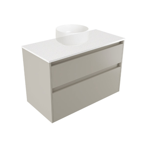 Fucina Vanity Wall 900 Motion E Stone Top 2 Drawer Dawn Grey