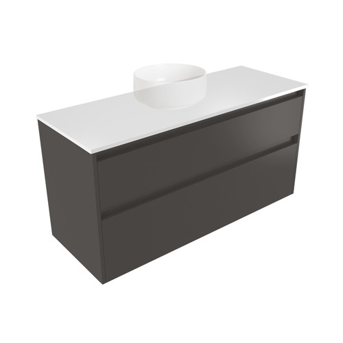Fucina Vanity Wall 1190 White E Stone Top 2 Drawer Bullet