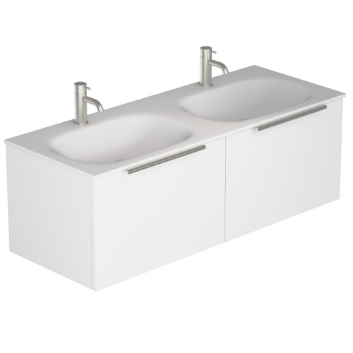 Urban 2.0 Wall Hung Vanity Double 2-drawer 1200mm Matte White