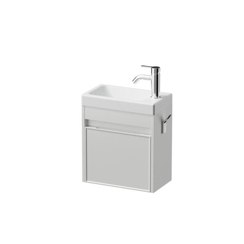 Mode Vanity 22 Console 400 1 Door Wall Right Hinged Door White Eli Matte Basin Brussels Panel