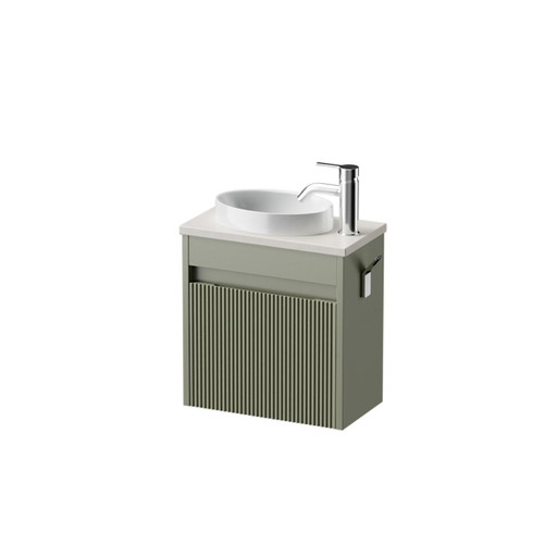Mode Vanity 22 Benchtop 400 1 Door Wall Right Hinged Door Atmoss Sugar Cream Benchtop Joy Basin Tasman Panel
