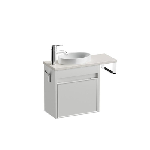 Mode Vanity 22 Benchtop 550 1 Door Wall Left Hinged Door White Sugar Cream Benchtop Joy Basin Brussels Panel