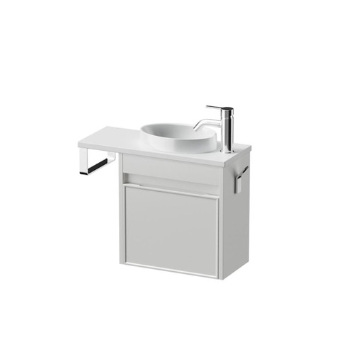 Mode Vanity 22 Benchtop 550 1 Door Wall Right Hinged Door White Bright White Benchtop Joy Basin Brussels Panel