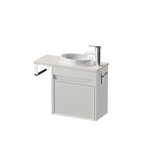 Mode Vanity 22 Benchtop 550 1 Door Wall Right Hinged Door White Sugar Cream Benchtop Joy Basin Brussels Panel