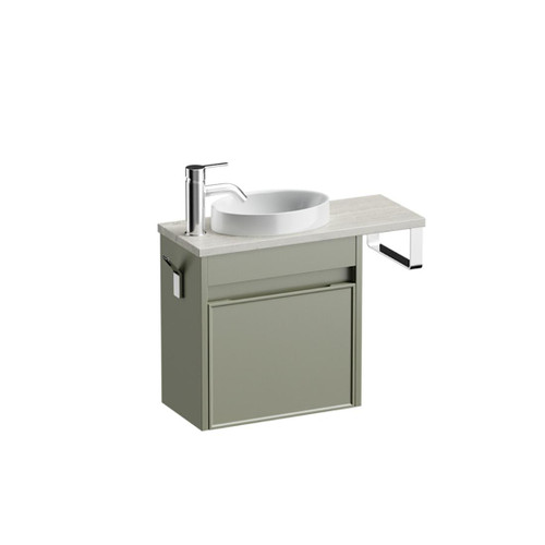 Mode Vanity 22 Benchtop 550 1 Door Wall Left Hinged Door Atmoss Grey Travertine Benchtop Joy Basin Brussels Panel