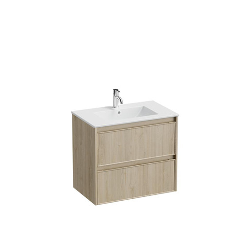 Mode Vanity 46 Console 750 2 Drawer Maxi Wall Ranfurly Oak Rubik Matte Basin Brussels Panel