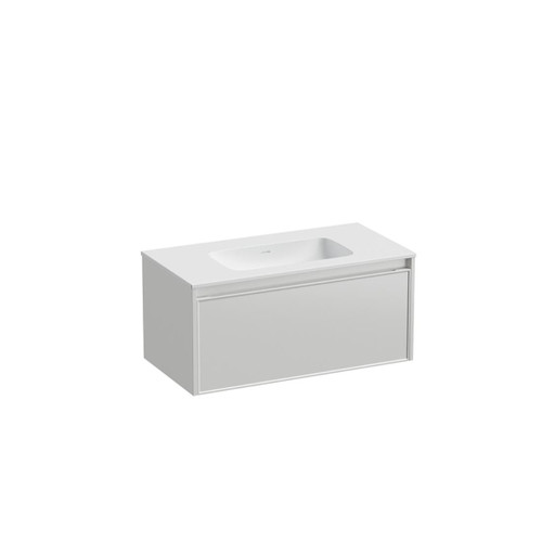 Mode Vanity 46 Console 900 1 Drawer Wall White Cleo Matte Basin Brussels Panel