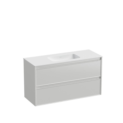 Mode Vanity 46 Console 1200 Single Bowl 2 Drawer Maxi Wall White Cleo Matte Basin Brussels Panel