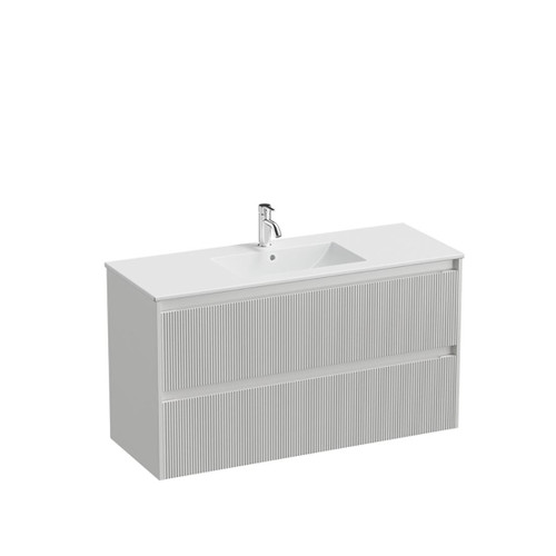 Mode Vanity 46 Console 1200 Single Bowl 2 Drawer Maxi Wall White Rubik Matte Basin Tasman Panel