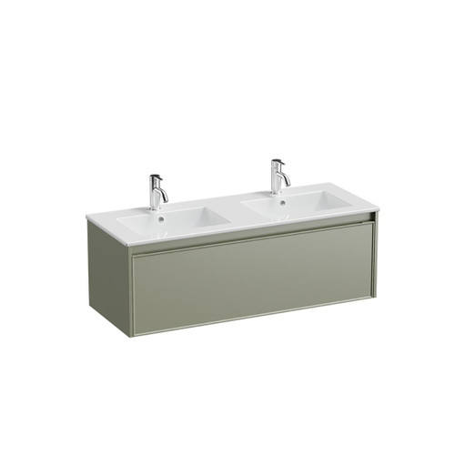 Mode Vanity 46 Console 1200 Double Bowl 1 Drawer Wall Atmoss Rubik Gloss Basin Brussels Panel