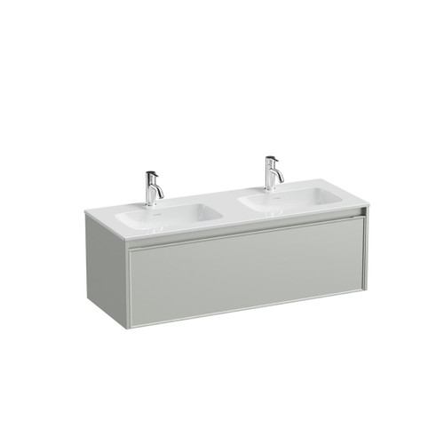 Mode Vanity 46 Console 1200 Double Bowl 1 Drawer Wall Pistachio Cleo Gloss Basin Brussels Panel