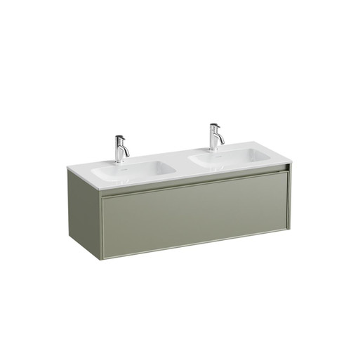 Mode Vanity 46 Console 1200 Double Bowl 1 Drawer Wall Atmoss Cleo Gloss Basin Brussels Panel