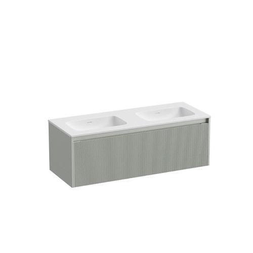 Mode Vanity 46 Console 1200 Double Bowl 1 Drawer Wall Pistachio Cleo Matte Basin Tasman Panel