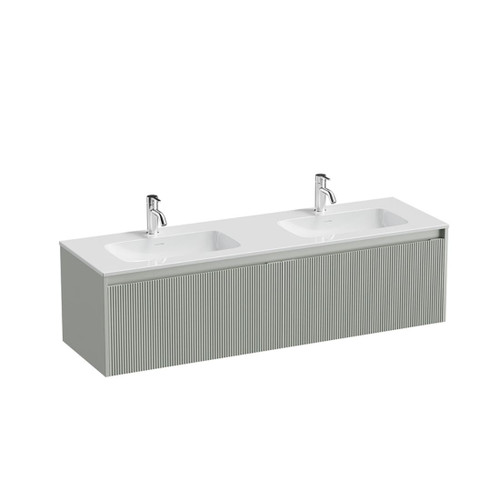 Mode Vanity 46 Console 1500 Double Bowl 2 Drawer Wall Pistachio Cleo Gloss Basin Tasman Panel