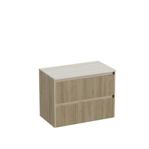 Mode Vanity 50 Benchtop 900 2 Drawer Maxi Wall Ranfurly Oak Grey Travertine Benchtop Tasman Panel