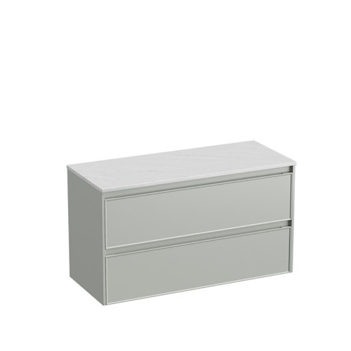 Mode Vanity 50 Benchtop 1200 Single Bowl 2 Drawer Maxi Wall Pistachio Carrara Benchtop Brussels Panel