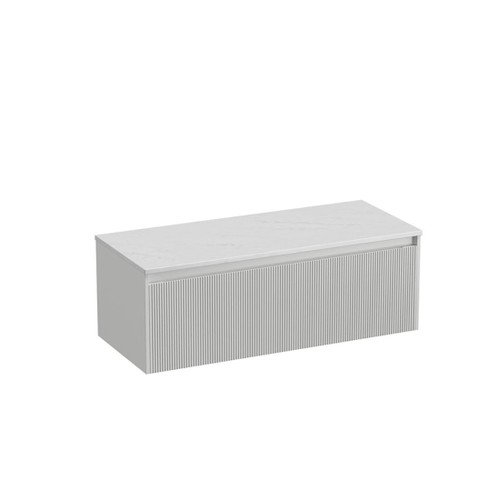 Mode Vanity 50 Benchtop 1200 Single Bowl 1 Drawer Wall White Carrara Benchtop Tasman Panel