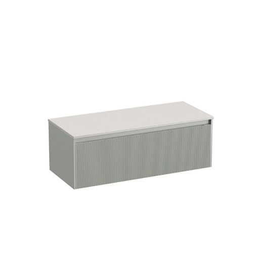 Mode Vanity 50 Benchtop 1200 Single Bowl 1 Drawer Wall Pistachio Sugar Cream Benchtop Tasman Panel