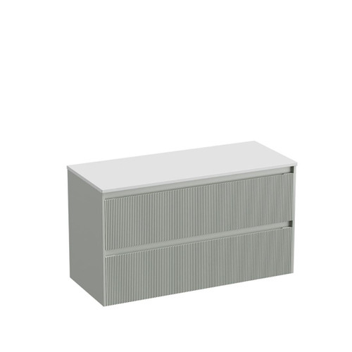 Mode Vanity 50 Benchtop 1200 Single Bowl 2 Drawer Maxi Wall Pistachio Bright White Benchtop Tasman Panel