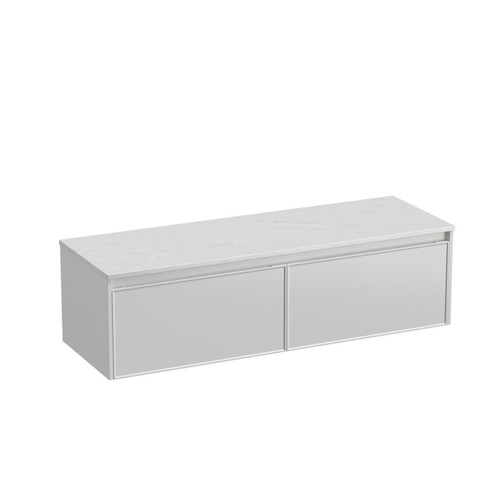 Mode Vanity 50 Benchtop 1500 Single Bowl 2 Drawer Wall White Carrara Benchtop Brussels Panel