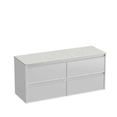 Mode Vanity 50 Benchtop 1500 Single Bowl 4 Drawer Maxi Wall White Alabaster Benchtop Brussels Panel