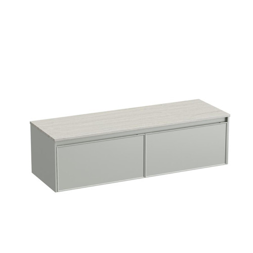 Mode Vanity 50 Benchtop 1500 Single Bowl 2 Drawer Wall Pistachio Grey Travertine Benchtop Brussels Panel
