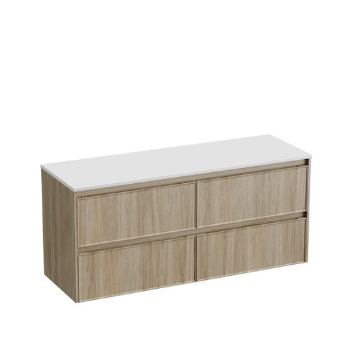 Mode Vanity 50 Benchtop 1500 Single Bowl 4 Drawer Maxi Wall Baroque Bright White Benchtop Brussels Panel