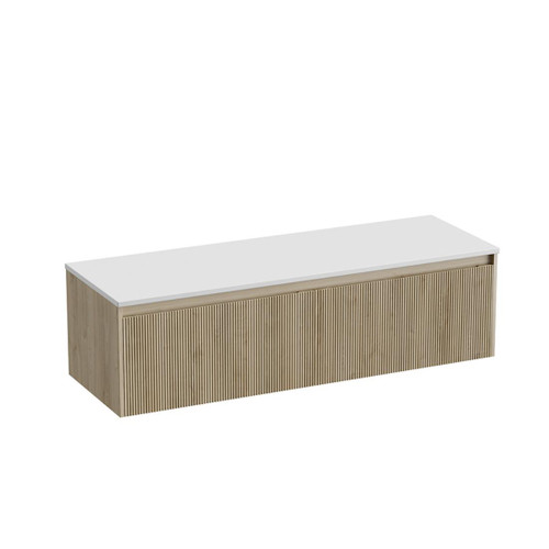 Mode Vanity 50 Benchtop 1500 Single Bowl 2 Drawer Wall Ranfurly Oak Bright White Benchtop Tasman Panel