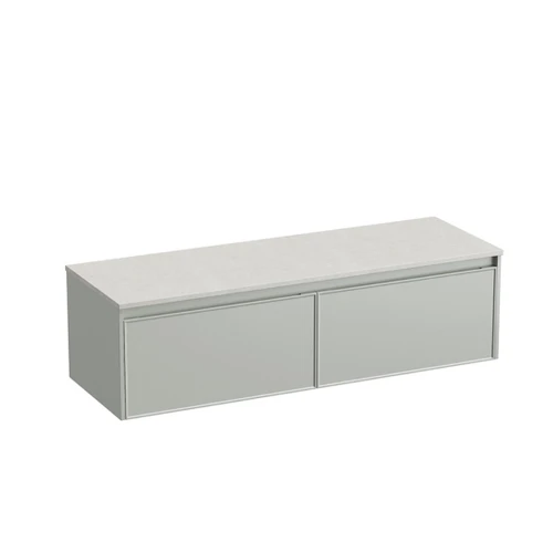 Mode Vanity 50 Benchtop 1500 Double Bowl 2 Drawer Wall Pistachio Alabaster Benchtop Brussels Panel